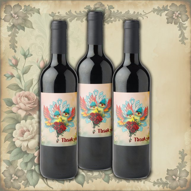 Rótulo De Garrafa De Cerveja Os pássaros bonitos de bom humor. (Criador carregado)