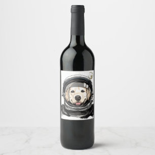 Rótulo De Garrafa De Cerveja Ouro do Astronauta do Espaço Exterior Pet D