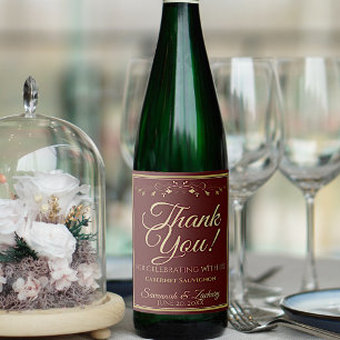 Rótulo De Garrafa De Cerveja Ouro no obrigado do Tag da garrafa de vinho do