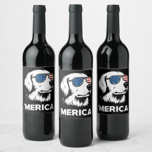 Rótulo De Garrafa De Cerveja Ouro Retriever 4 De Julho Da América Do Sul