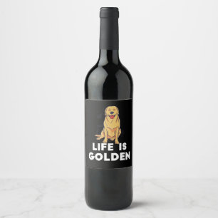 Rótulo De Garrafa De Cerveja Ouro Retriever Dog - A Vida É Ouro