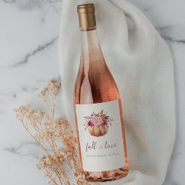 Rótulo De Garrafa De Cerveja Outono Abóbora & Flores Silvestres "Enamore-se"