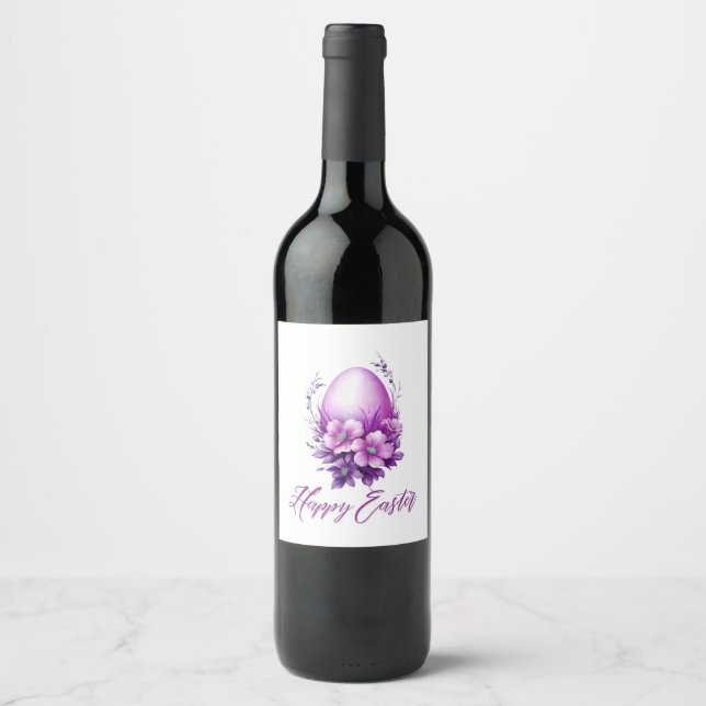 Rótulo De Garrafa De Cerveja Ovo de Páscoa Rosa brilhante (Frente)
