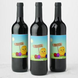 Rótulo De Garrafa De Cerveja Ovos Pintinho De Bebê, Felz pascoa Fresco, Colorid