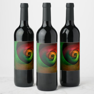 Rótulo De Garrafa De Cerveja Padrão de Abstrato de Arte Vermelha Verde Floral M