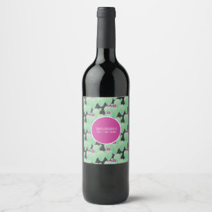 Rótulo De Garrafa De Cerveja Padrão de Cacto Rosa  Agradecimento de Folhagem