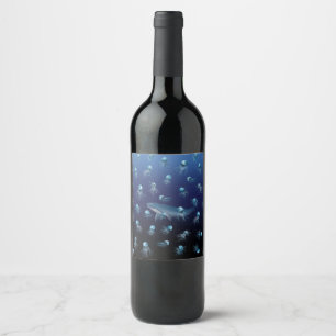 RÓTULO DE GARRAFA DE CERVEJA PADRÃO DE JELLYFISH