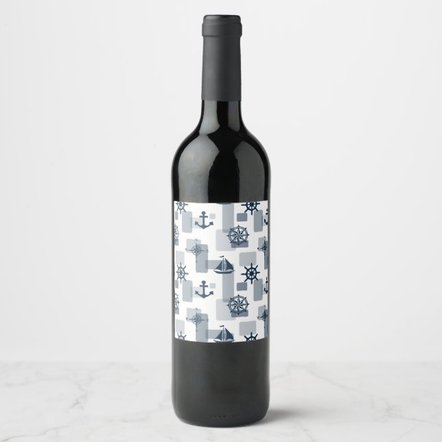 Rótulo De Garrafa De Cerveja Padrão náutico (Frente)