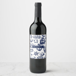 Rótulo De Garrafa De Cerveja Padrão náutico