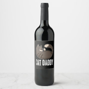 Rótulo De Garrafa De Cerveja Pai de gatos   Frio De Gato Engraçado Para Dia de