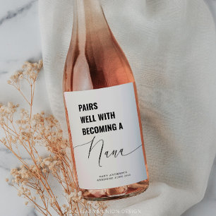 Rótulo De Garrafa De Cerveja Paira Bem Com Nana De Anúncio De Bebê