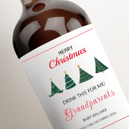 Rótulo De Garrafa De Cerveja Pais de Anúncio de Gravidez na Árvore de Natal