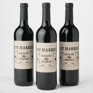 Rótulo De Garrafa De Cerveja País de Cowboy de Casamento de Madeira do Recem ca