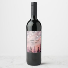 Rótulo De Garrafa De Cerveja Paisagem Invernal Floresta Greenpine 