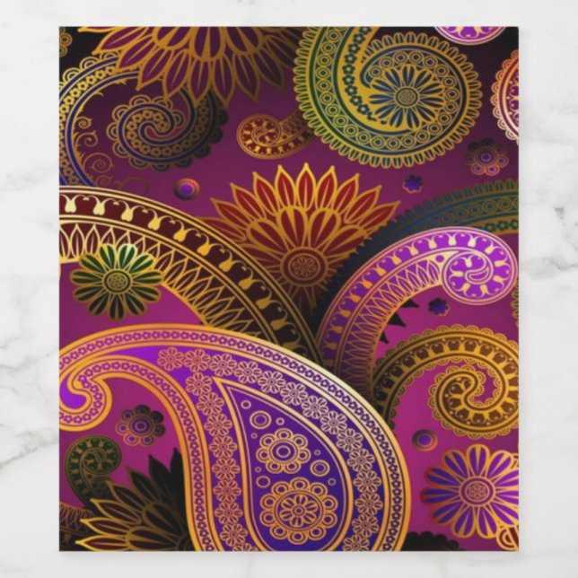 Rótulo De Garrafa De Cerveja Paisley Purple (Rótulo Único)