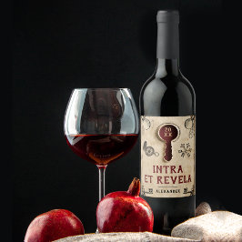 Rótulo De Garrafa De Cerveja Palavras latinas da Sala de Fuga Vermelha da Retro