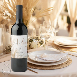 Rótulo De Garrafa De Cerveja Pampas Douradas Elegante Boêmian