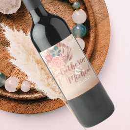 Rótulo De Garrafa De Cerveja Pampas Grass Terracotta Boho Chic Wedding Favor