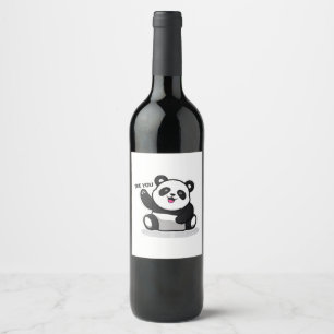 Rótulo De Garrafa De Cerveja panda pequena fofa