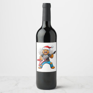 Rótulo De Garrafa De Cerveja Pão de Mel Rock Guitar Natal 2026 Feriado