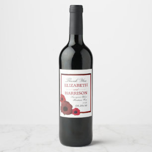 Rótulo De Garrafa De Cerveja Papagaios vermelhos e Casamento Burlap