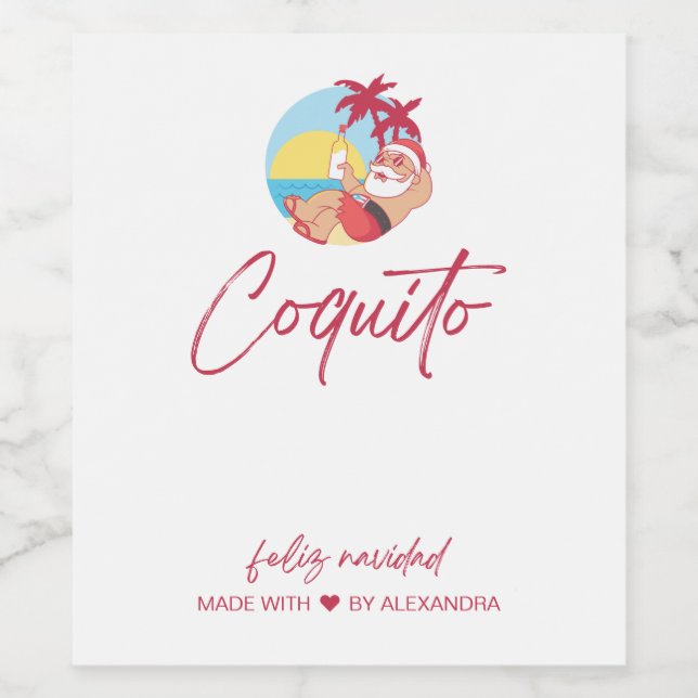 Rótulo De Garrafa De Cerveja Papais noeis Coquito Engraçados Conjunto de Etique (Rótulo Único)