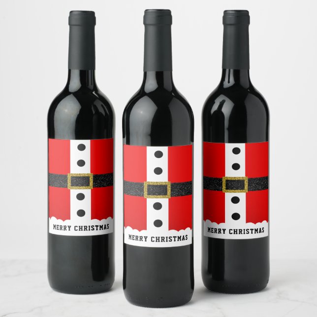 Rótulo De Garrafa De Cerveja Papais noeis de Natal Acessam Cinturão Moderno Eng (Garrafas)