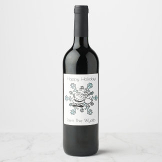 Rótulo De Garrafa De Cerveja Papais noeis e seu Reindeer Preto e Branco favorit