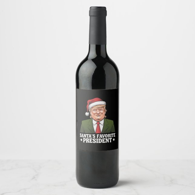 Rótulo De Garrafa De Cerveja Papais noeis Favoritos Presidente Funny Trump Nata (Frente)