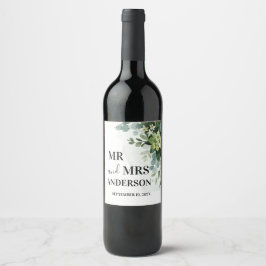 Rótulo De Garrafa De Cerveja Papo Botânico Floral de Casamento Suculento Verde