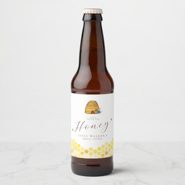 Rótulo de Garrafa de Cerveja para Chá de Noiva Abe (Frente)