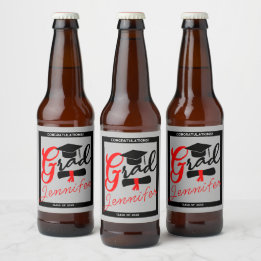 Rótulo de Garrafa de Cerveja para Graduado - Brind