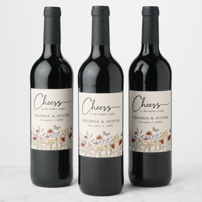 Rótulo De Garrafa De Cerveja Parabéns Florais Casamento (Garrafas)