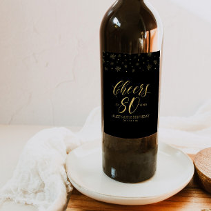 Rótulo De Garrafa De Cerveja Parabéns Ouro & Preto 80 anos, Festa de Aniversári