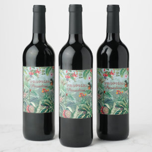 Rótulo De Garrafa De Cerveja Paraíso da Floresta Tropical Fantástica