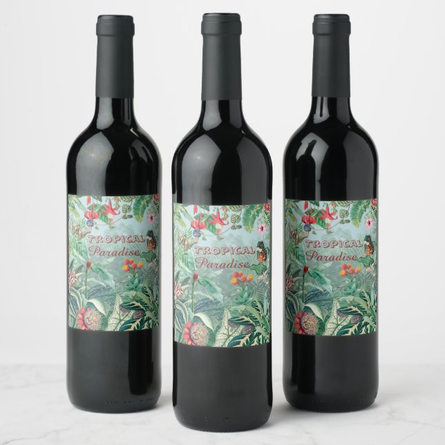 Rótulo De Garrafa De Cerveja Paraíso da Floresta Tropical Fantástica (Garrafas)