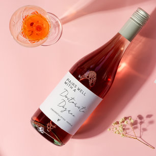 Rótulo De Garrafa De Cerveja Pares bem com doutorado doutorado