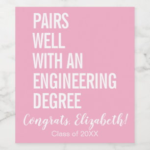 Rótulo De Garrafa De Cerveja Pares Modernos Bem Com Um Formando De Engenharia