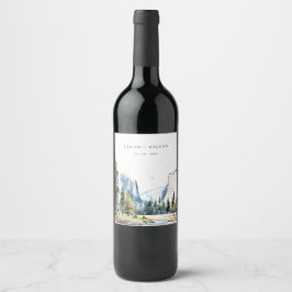 Rótulo De Garrafa De Cerveja Parque Nacional Chic Yosemite CA Watercolor Casame