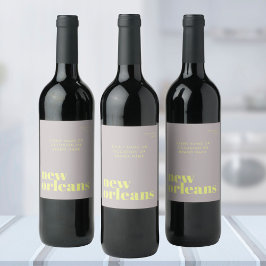 Rótulo De Garrafa De Cerveja Partido da Tipografia de Nova Orleans Louisiana