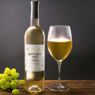 Rótulo De Garrafa De Cerveja Partido da Véspera de Ano Novo da Polka - ouro