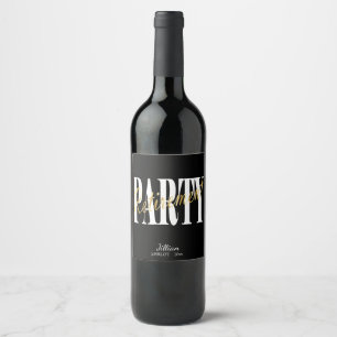 Rótulo De Garrafa De Cerveja Partido do ouro, o preto & o branco de