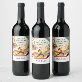Rótulo De Garrafa De Cerveja Partido Yoga e Brunch