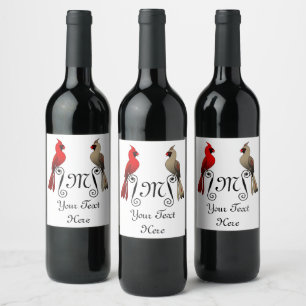Rótulo De Garrafa De Cerveja Pássaro Cardinal do Norte