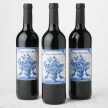 Pássaros Azuis de Delft elegância floral francesa