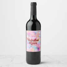 Pastel Love & Romance Valentine Wine Label