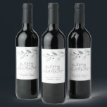 Rótulo De Garrafa De Cerveja Pastel minimalista deixa Merry Christmas<br><div class="desc">O pastel minimalista deixa a Companhia Feliz Natal. Toque moderno e elegante para seus presentes de vinho corporativo, Feliz Natal está em um roteiro informal e o resto do texto que você pode personalizar facilmente, Cor d'água moderna cor branca de inverno e azul de pó mole está no topo. As...</div>