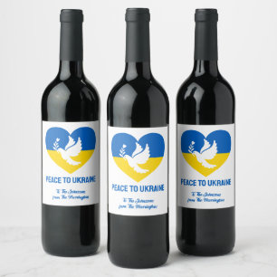Rótulo De Garrafa De Cerveja Paz de Texto Personalizado para a Ucrânia