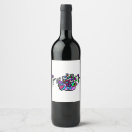Rótulo De Garrafa De Cerveja Peacock purple roses 
