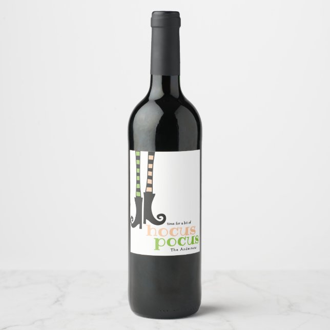 Rótulo De Garrafa De Cerveja Pedra-corcunda estaca bota Hocus Pocus Halloween (Frente)
